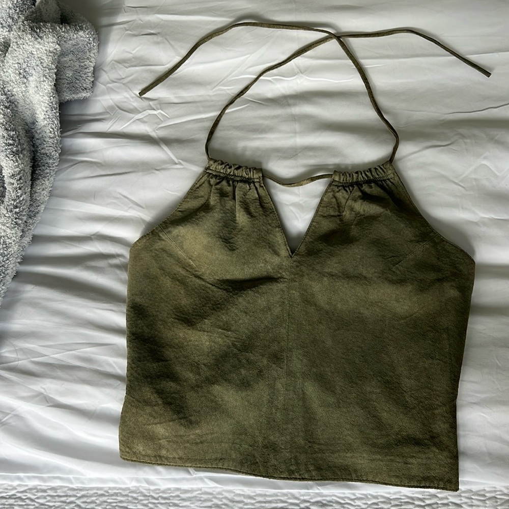 Leather halter top